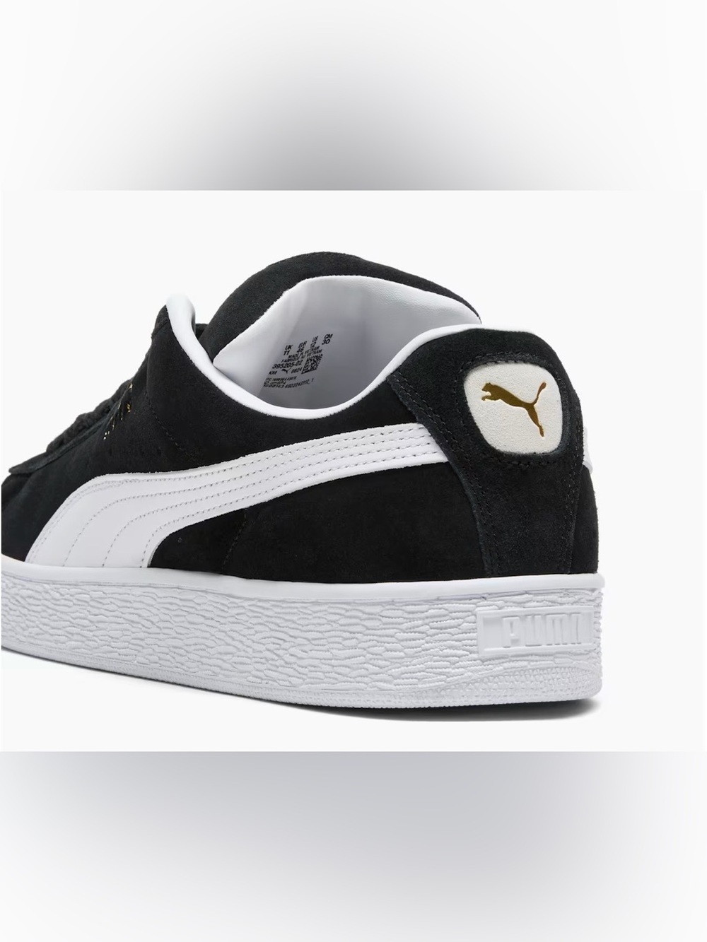 Puma Black Suede Sneakers with White Formstrip and Gold Logo Size 11 - Picture 4 of 16